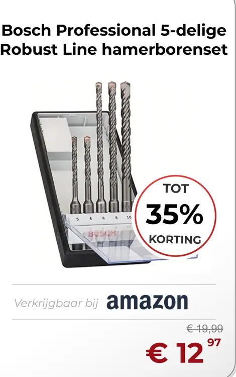 Aanbieding: Bosch Professional 5-delige Robust Line hamerborenset