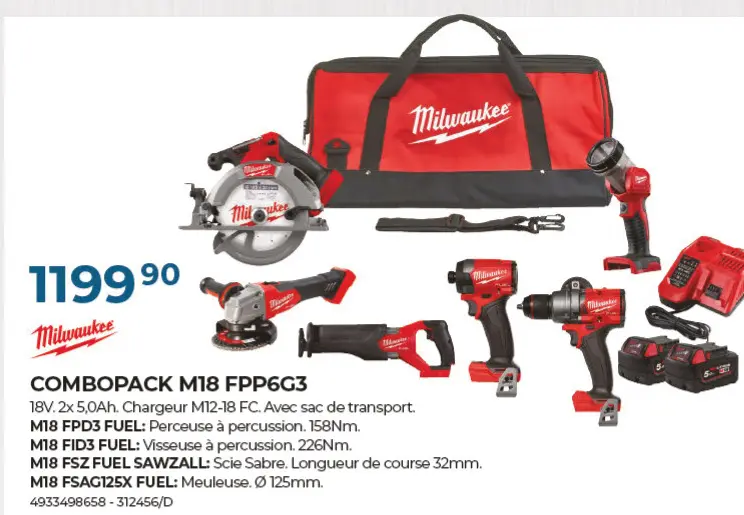 Offre: Combopack m18 fpp6g3
