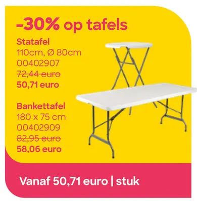 Promotie: Statafel of bankettafel