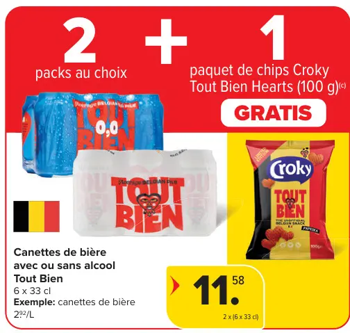Offre: Canettes de bière avec ou sans alcool Tout Bien