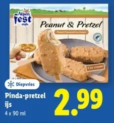 Aanbieding: Pinda-pretzel ijs