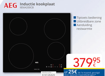 Aanbieding: Inductie kookplaat IBS64200CB