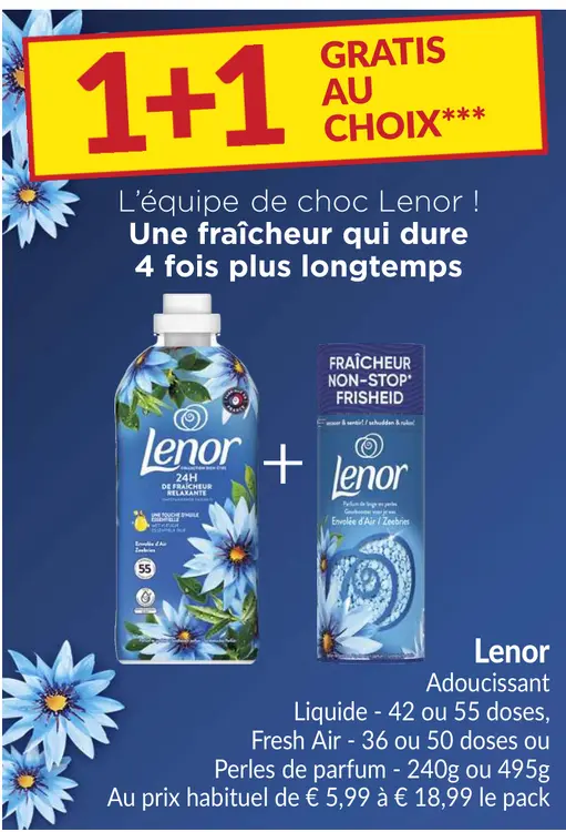 Offre: Adoucissant Liquide, Fresh Air ou Perles de parfum