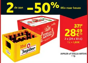 Aanbieding: Jupiler of Stella Artois