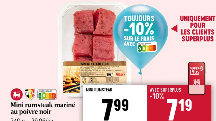Offre: Mini rumsteak mariné au poivre noir