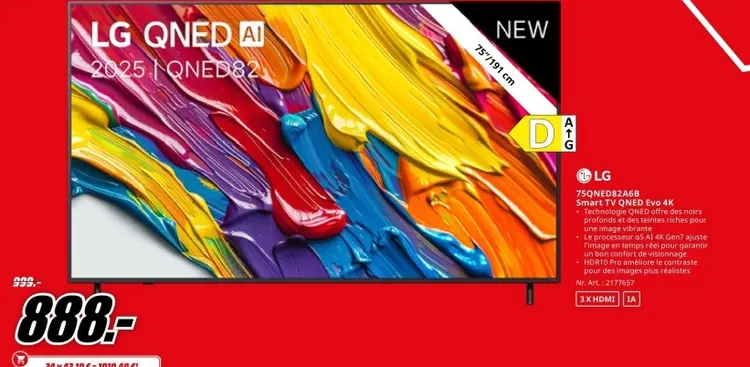 Offre: 75QNED82A6B Smart TV QNED Evo 4K