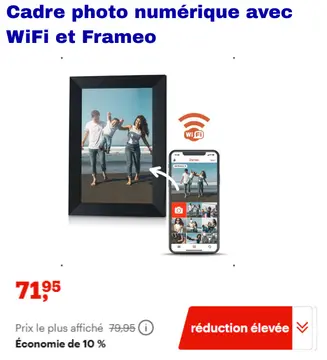 Offre: Cadre photo numérique avec WiFi et Frameo