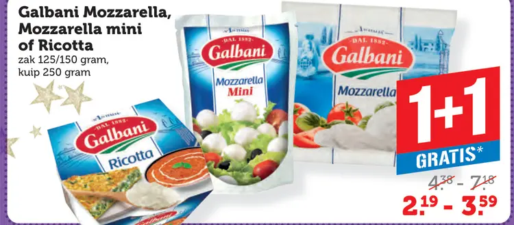 Aanbieding: Mozzarella, Mozzarella mini of Ricotta