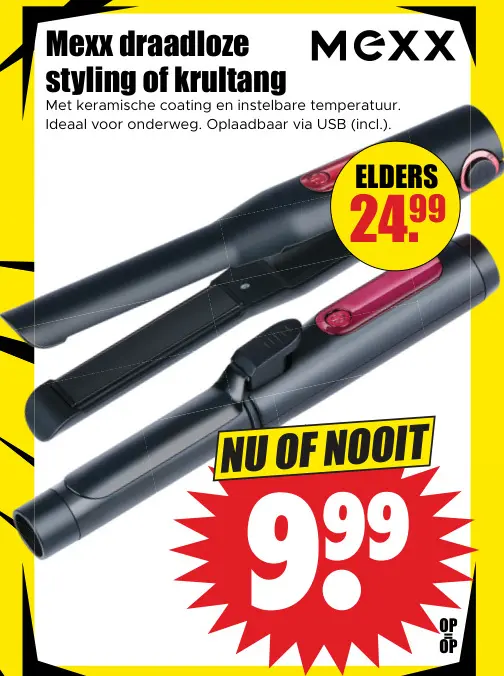 Aanbieding: Draadloze styling of krultang