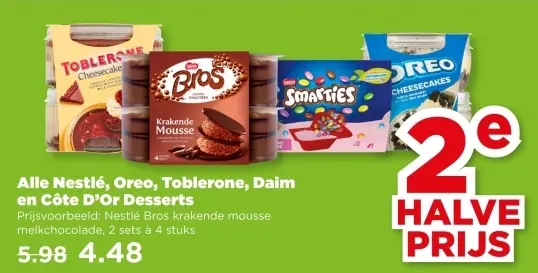 Aanbieding: Nestlé, Oreo, Toblerone, Daim en Côte D'Or Desserts