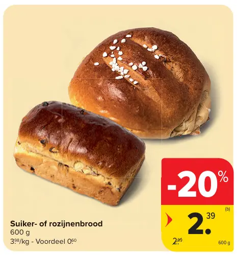 Promotie: Suiker- of rozijnenbrood
