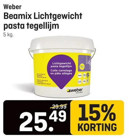 Aanbieding: Beamix Lichtgewicht pasta tegellijm