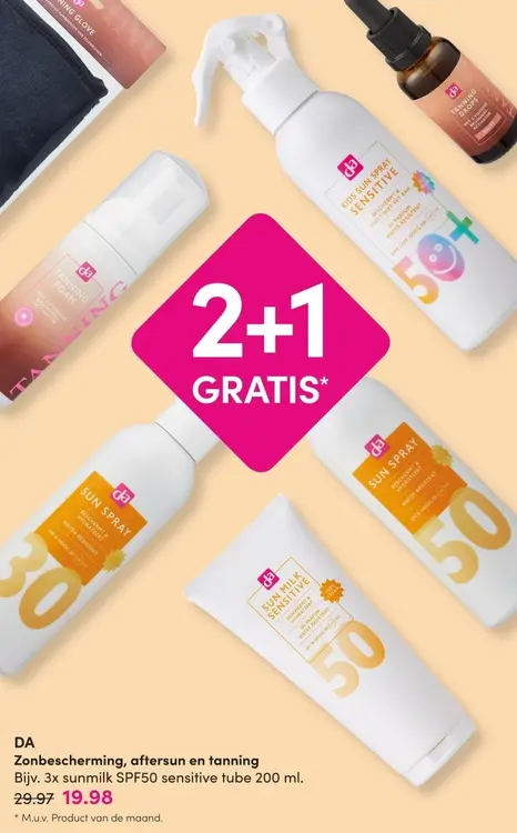 Aanbieding: Zonbescherming, aftersun en tanning