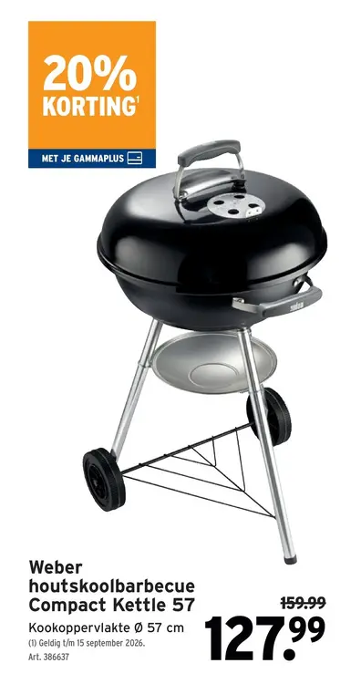 Promotie: houtskoolbarbecue Compact Kettle 57