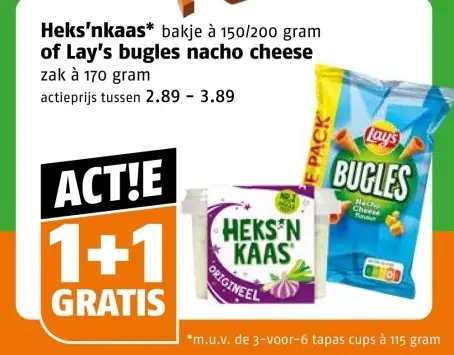 Aanbieding: Heks'nkaas of Lay's bugles nacho cheese