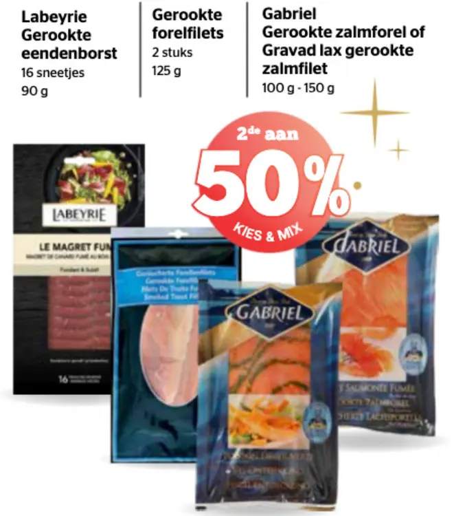 Promotie: Gerookte eendenborst, Gerookte forelfilets en gerookte zalmforel