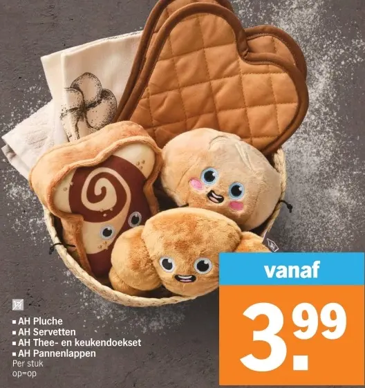 Aanbieding: AH Pluche, AH Servetten, AH Thee- en keukendo