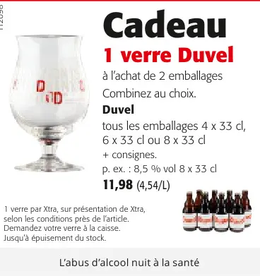 Offre: Cadeau 1 verre Duvel