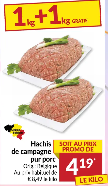 Offre: Hachis de campagne pur porc