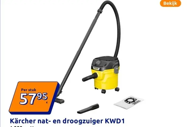 Promotie: Kärcher nat- en droogzuiger KWD1