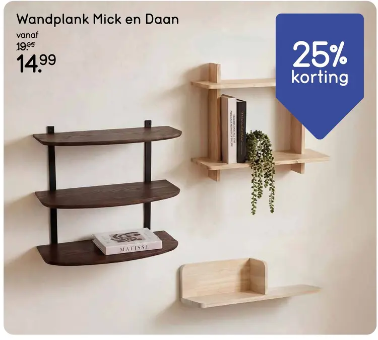 Aanbieding: Wandplank Mick en Daan