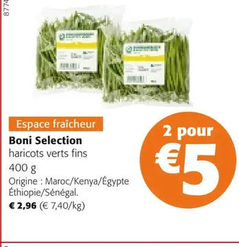 Offre: Boni Selection haricots verts fins