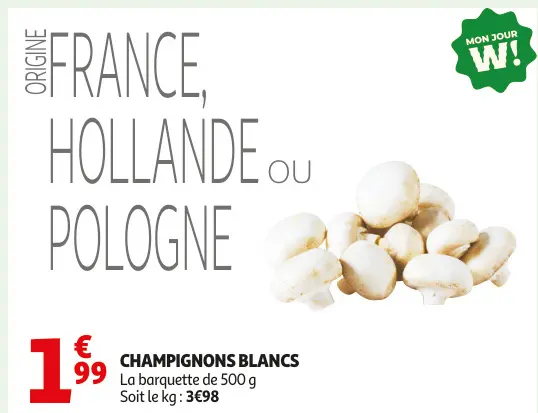 Promotie: Champignons blancs