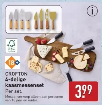 Aanbieding: 4-delige kaasmessenset