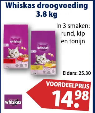 Aanbieding: Whiskas droogvoeding