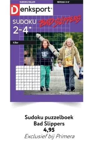 Aanbieding: Sudoku puzzelboek Bad Slippers