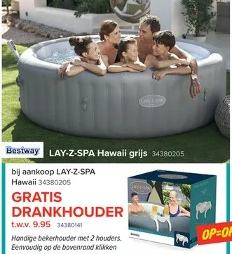 Promotie: Bestway Lay-Z-Spa Hawaii - 191x71cm - 8 personen - 190 AirJets - EnergySense