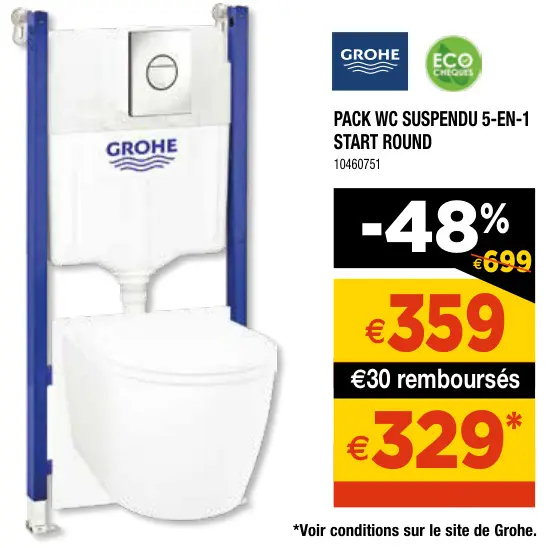 Promotie: Pack wc suspendu 5-en-1 start round