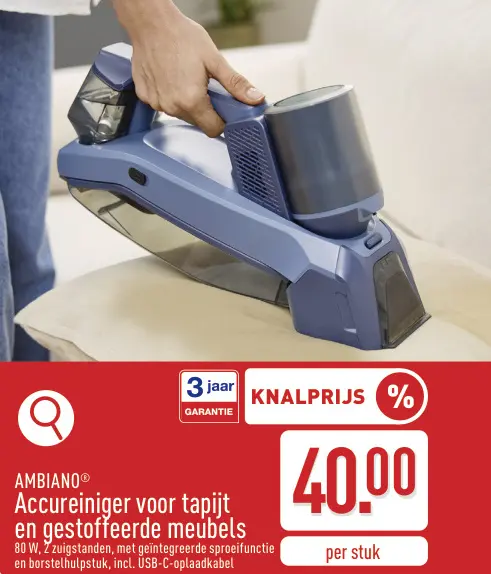 Promotie: Accureiniger voor tapijt en gestoffeerde meubels