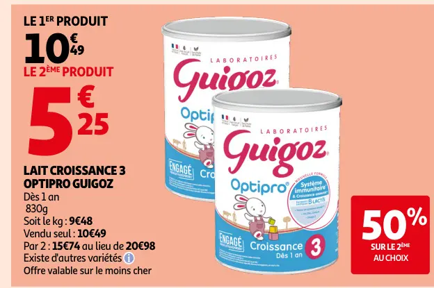 Promotie: Lait croissance 3 Optipro Guigoz