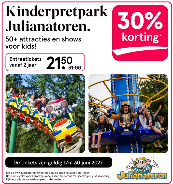Aanbieding: Entreetickets Kinderpretpark Julianatoren