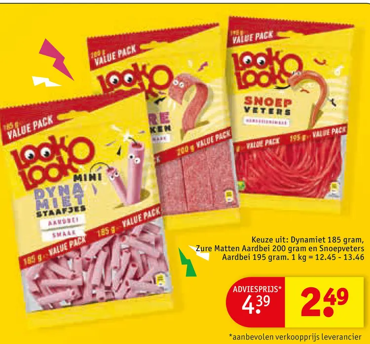 Promotie: Dynamiet, Zure Matten Aardbei en Snoepveters 