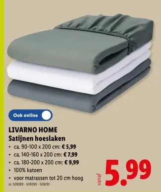 Promotie: Satijnen hoeslaken