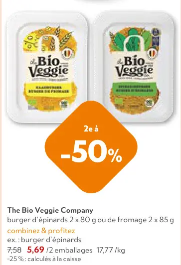 Offre: Burger aux épinards et purée de patates douce