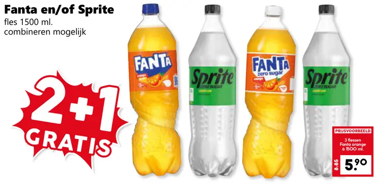 Aanbieding: Fanta en/of Sprite