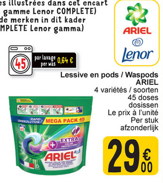 Offre: Lessive en pods / Waspods ARIEL