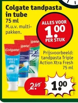 Aanbieding: Colgate tandpasta in tube