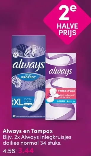 Aanbieding: Always en Tampax