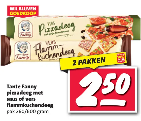 Aanbieding: Pizzadeeg met saus of vers flammkuchendeeg