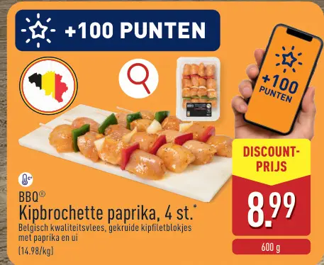 Promotie: Kipbrochette paprika