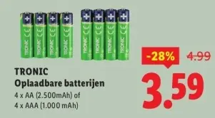Aanbieding: Oplaadbare batterijen