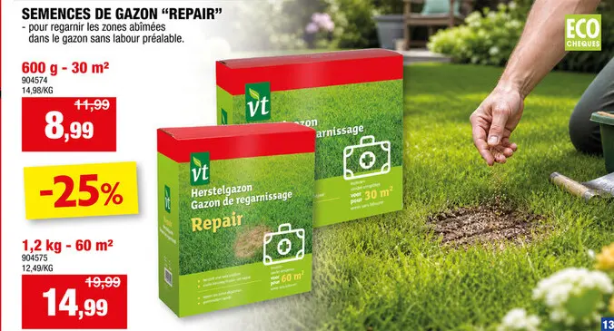 Offre: VT Repair gazon de regarnissage 600g