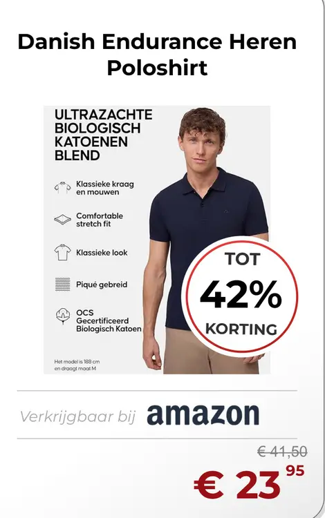 Aanbieding: Danish Endurance Heren Poloshirt