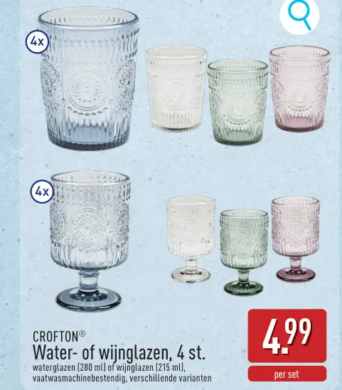 Promotie: Water- of wijnglazen