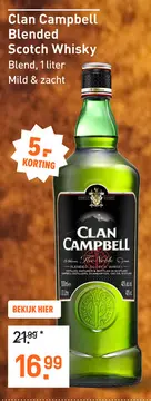 Aanbieding: Clan Campbell Blended Scotch Whisky 100CL Whisky