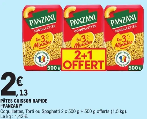 Offre: Pâtes cuisson rapide
